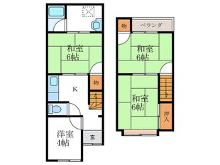 下津林貸家の物件間取画像